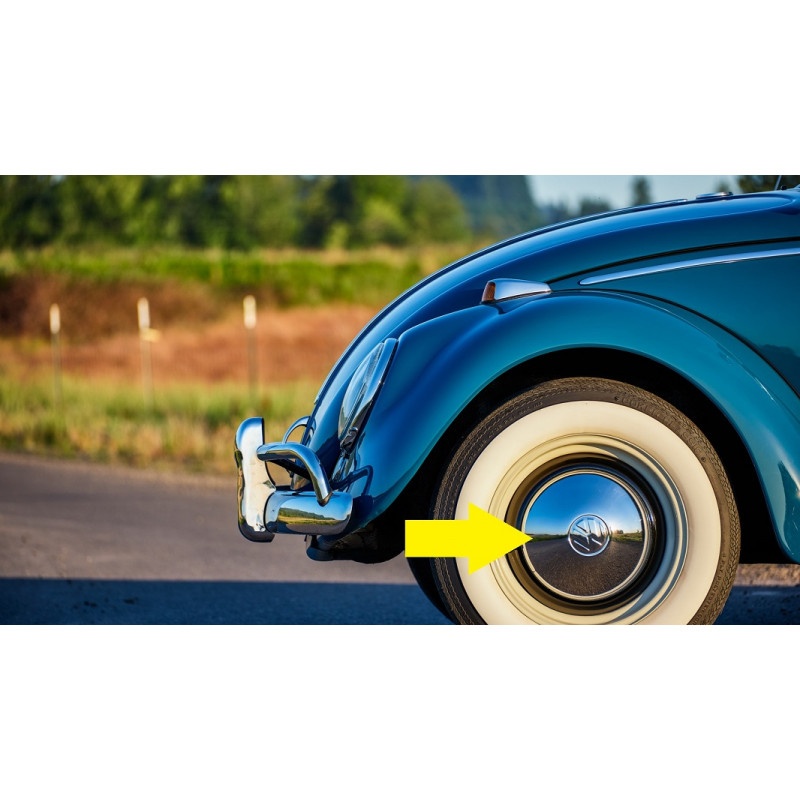 Calota Roda 5 Furos Cromada Fusca Kombi Karmann Ghia - Unitária - Imagem 5