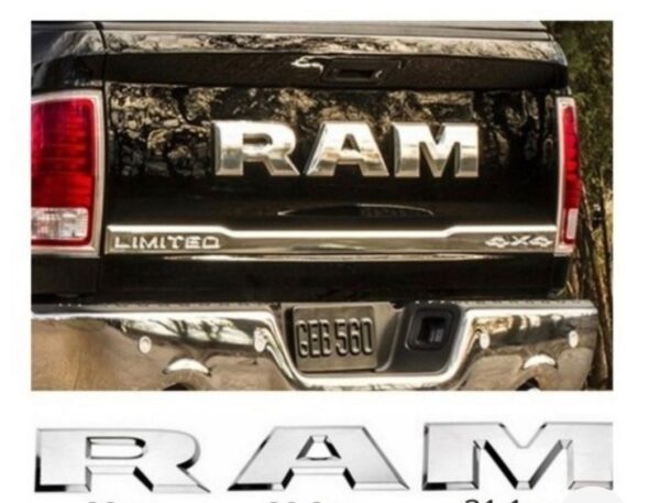 letra emblema tampa traseira dog ram 2500 cromada