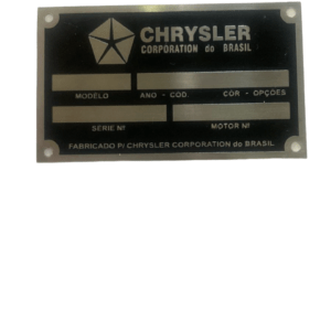 Plaqueta Identificação Chrysler Dodge Charger, Dart, Polara
