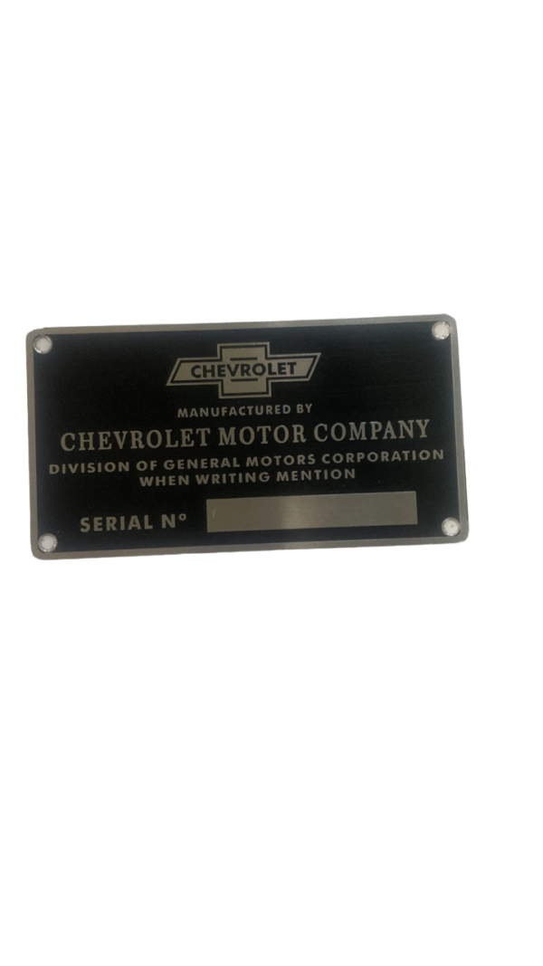 Plaqueta Chassi Identificação Chevrolet Marta Rocha 55 A 59