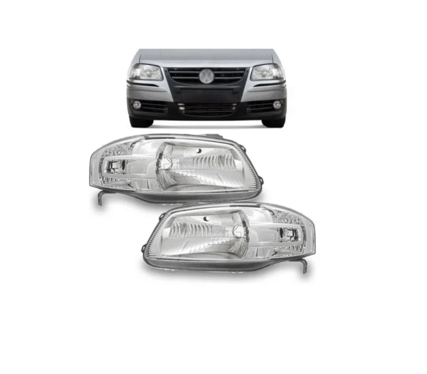 Farol VW Gol Parati Saveiro G4 05/ Máscara Cromada